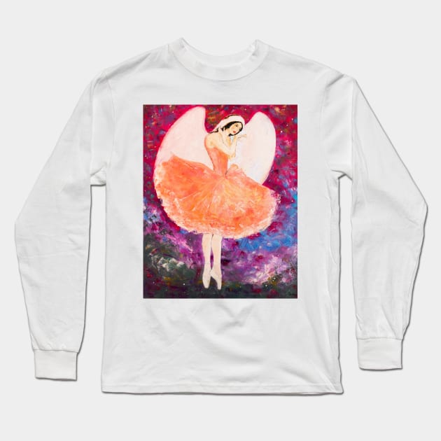 Angel Ballerina Long Sleeve T-Shirt by NataliaShchip